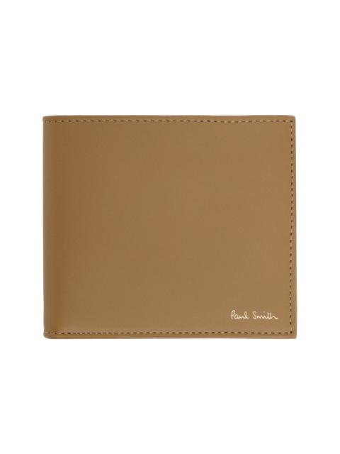 Paul Smith Brown Leather 'Signature Stripe' Interior Billfold Coin Wallet
