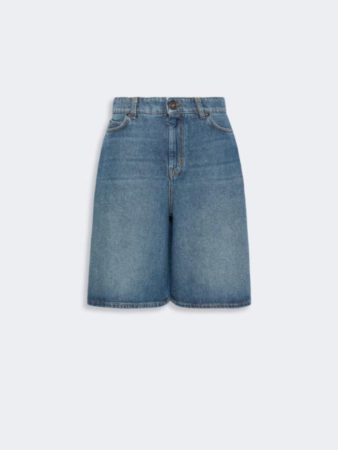 WEEKEND Max Mara DONNOLA Cotton denim Bermuda shorts - NAVY