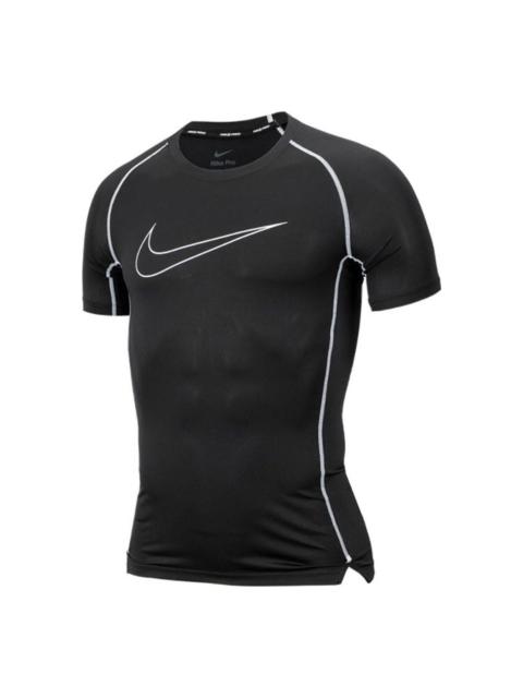 Nike Men's Nike Logo Printing Sports Breathable Short Sleeve Black Gym Clothes DD1993-011