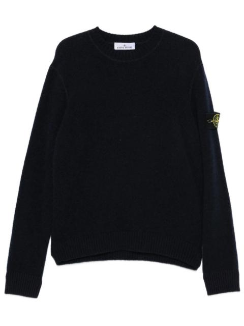 Stone Island Stone Island wool crew neck sweater with ribbed trims