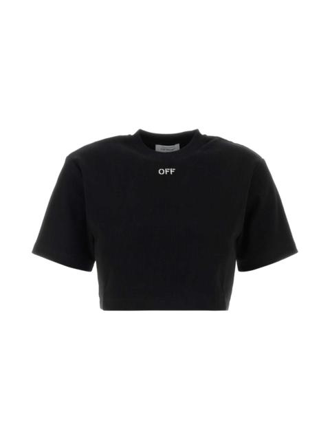 Off-White Black Stretch Cotton T-shirt