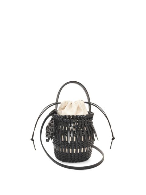 Small Fringe Bucket bag in calfskin