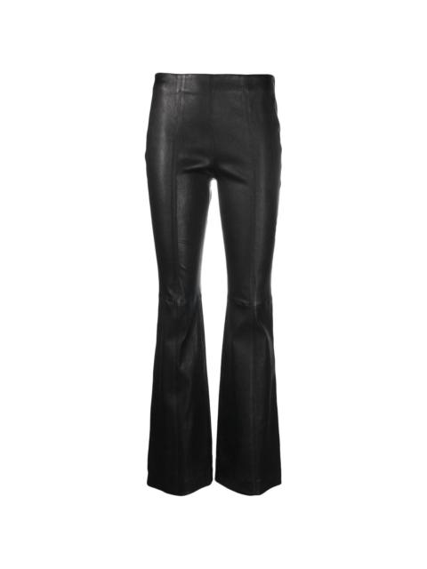 leather wide-leg trousers