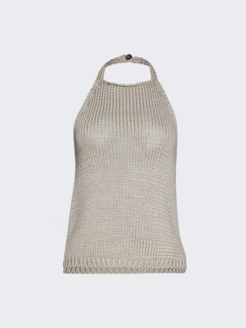 RÓHE Chunky Knit Halter Top Stone