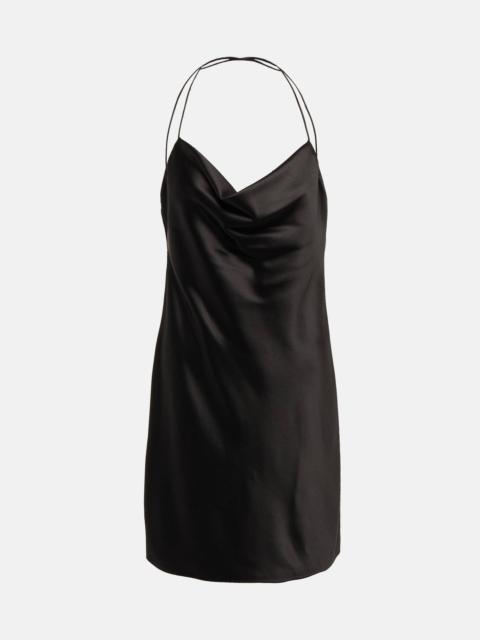 Cowl-neck silk slip dress