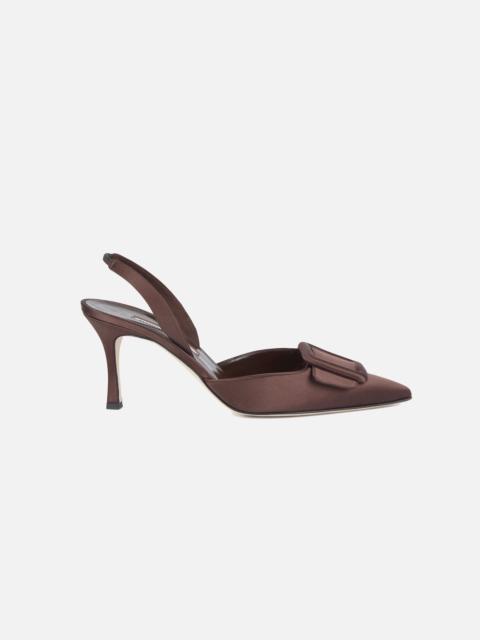 EMILIA WICKSTEAD Maysli Shoe in Chocolate Satin