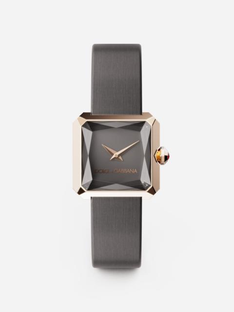 Gold watch with silk strap