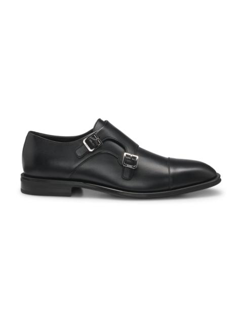 BOSS LEATHER DOUBLE-MONK SHOES WITH CAP TOE