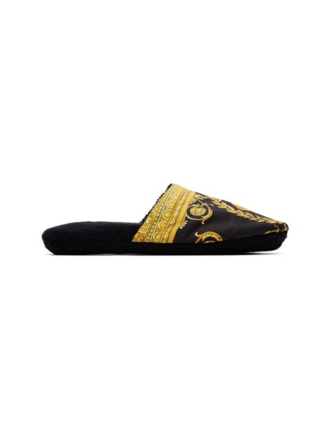 VERSACE Black 'I Heart Baroque' Slippers