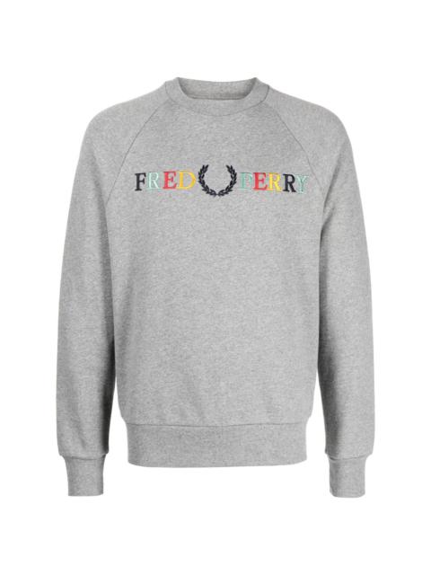 Fred Perry mélange-effect logo-embroidered sweatshirt