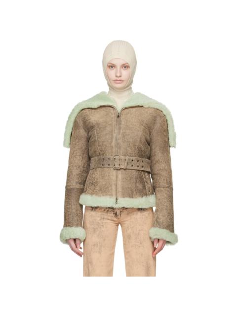 KNWLS Brown Rex Shearling Jacket