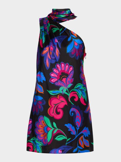 RAMY BROOK Dolly Asymmetric Floral-Print Mini Dress