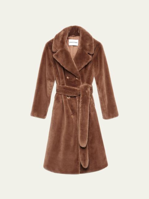 Faustine Faux-Fur Double-Breasted Coat