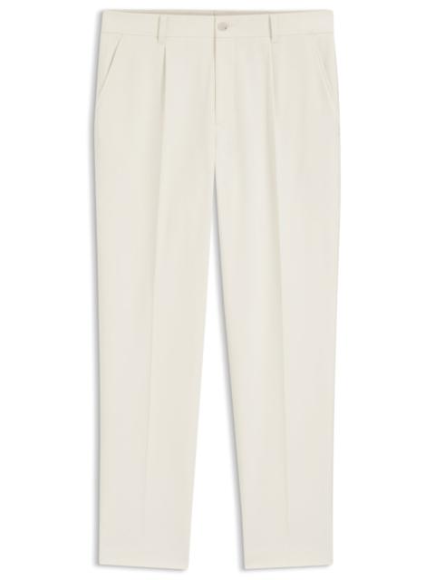 BOSS TAPERED-FIT PANTS IN ITALIAN MICRO-PATTERNED FABRIC