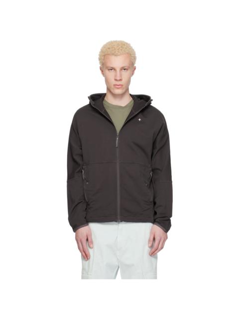 Stone Island Gray 6100069 Stretch Cotton Fleece Stellina Hoodie