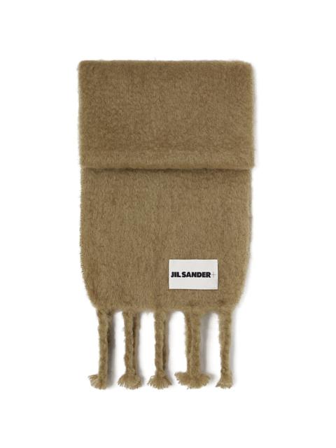 Jil Sander fringed brushed scarf