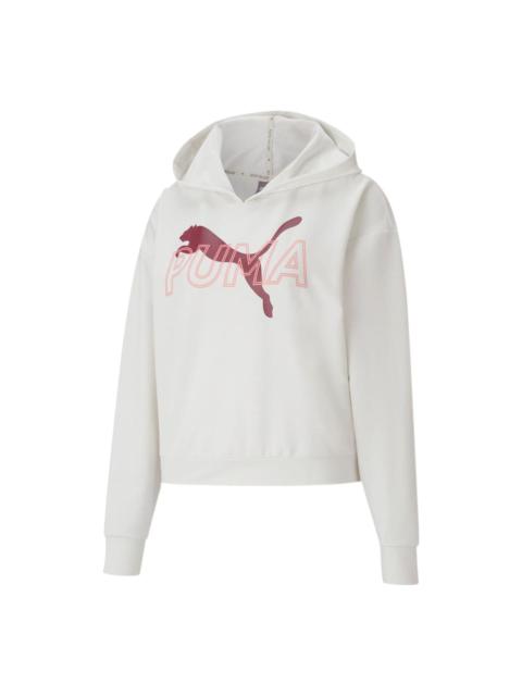 (WMNS) PUMA Modern Sports Hoodie 'White Burgundy' 585288-05