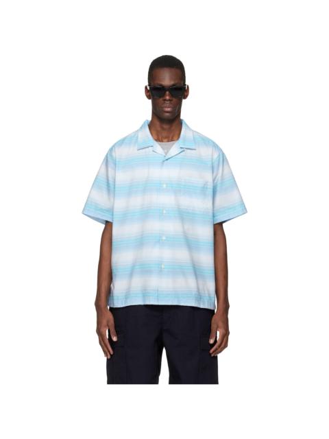 Nanamica Blue Open Collar Pique S/S Shirt