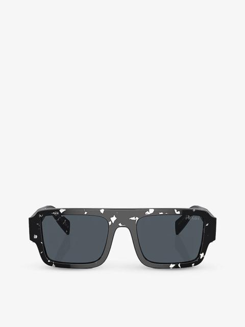 PR A05S rectangle-frame abstract acetate sunglasses