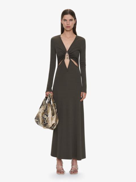CHRISTOPHER ESBER Droplet Crystal Loophole Long Sleeve Dress