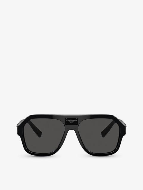 Dolce & Gabbana DG4433 pilot-frame acetate sunglasses