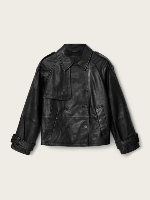 ALLSAINTS REYA CROPPED LEATHER MAC