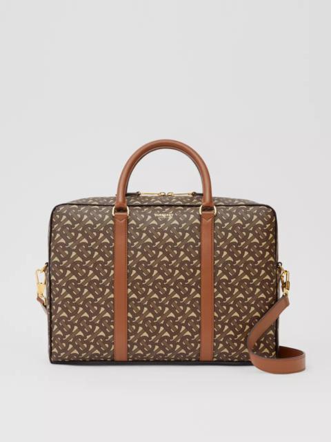 Burberry Monogram Print E-canvas and Leather Briefcase