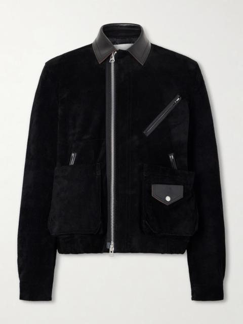 sacai Leather-Trimmed Suede Jacket