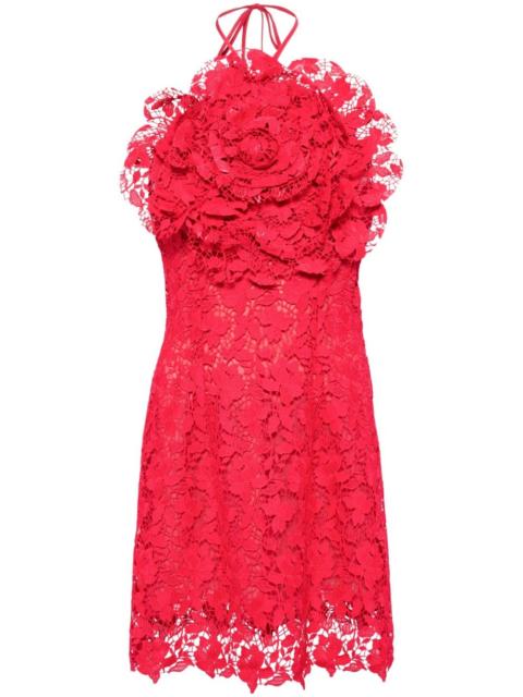 Oscar de la Renta floral-appliquÃ© lace minidress