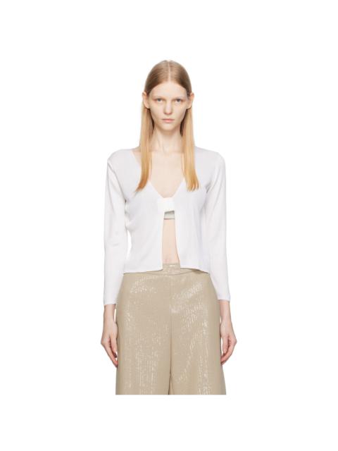 BEVZA White Bra Closure Cardigan