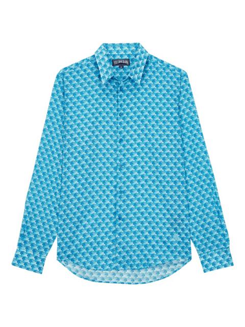 Vilebrequin Unisex Cotton Voile Summer Shirt Micro Waves