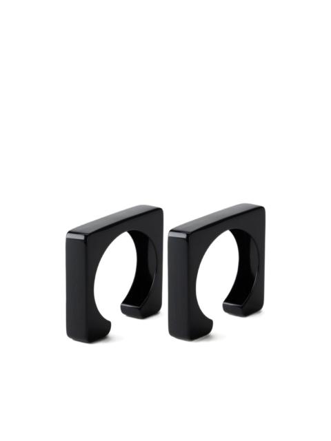 ELISABETTA FRANCHI square rigid cuff bracelets (set of two)