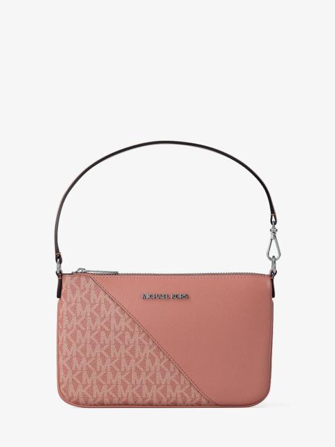 MICHAEL KORS Jet Set Travel Small Signature Logo and Smooth Wristlet