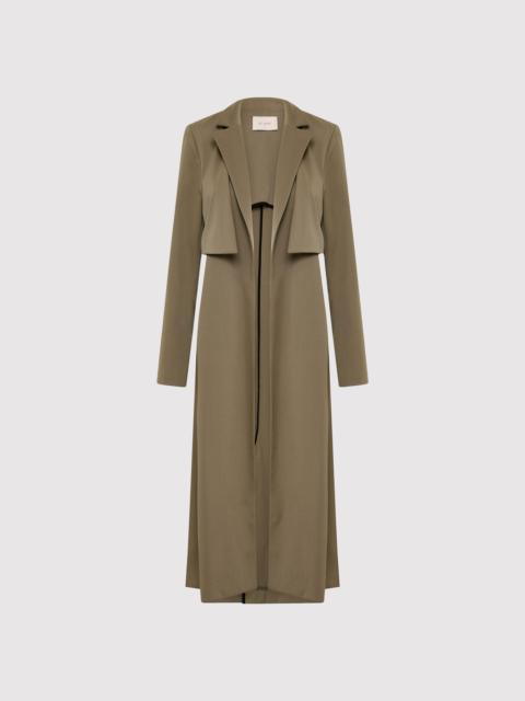 ST. AGNI Layered Wool Trench - Kelp