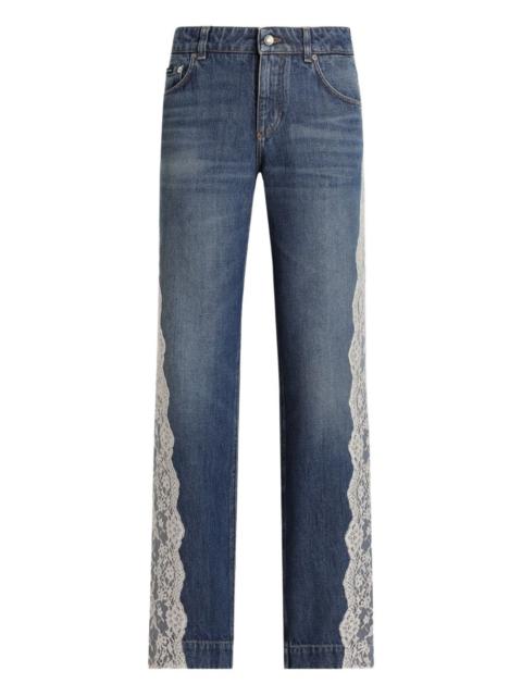 Dolce & Gabbana lace denim jeans