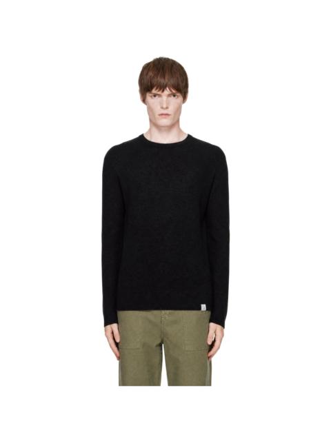Merz b. Schwanen Black Lightweight Merino Wool-Cashmere-Silk Sweater