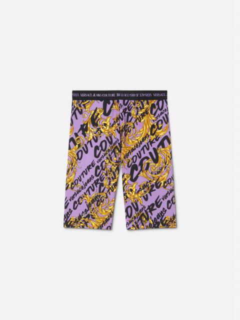 VERSACE JEANS COUTURE Logo Brush Couture Bicycle Shorts