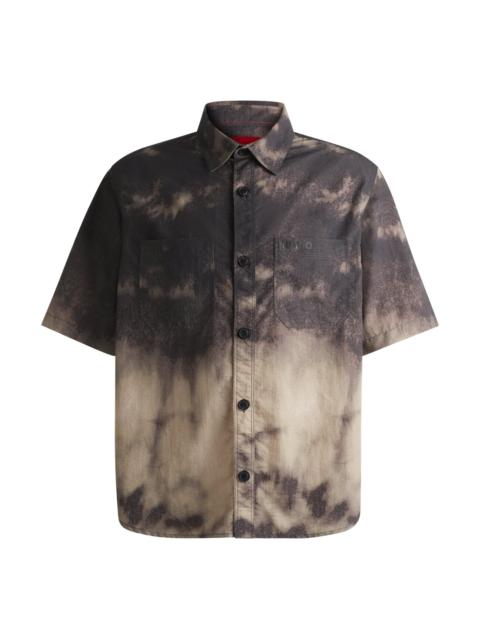 HUGO OVERSIZE-FIT SHIRT WITH TIE-DYE PRINT