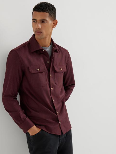 Brunello Cucinelli Virgin wool flannel overshirt with chest pockets