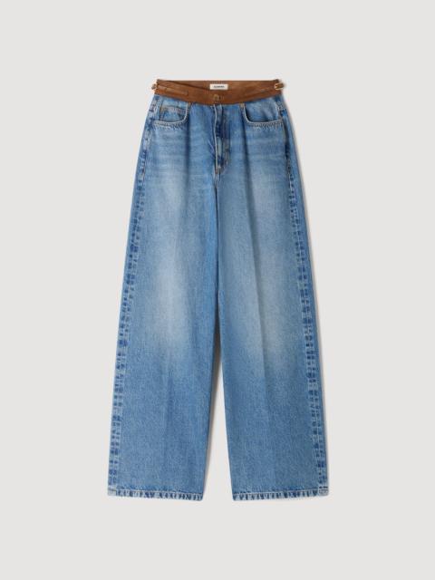 Sandro STRAIGHT JEANS WITH LEATHER BELT
