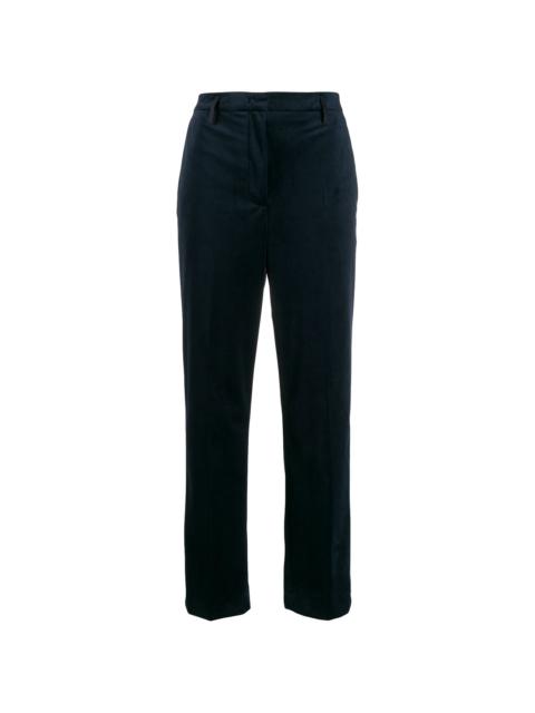 velvet straight trousers