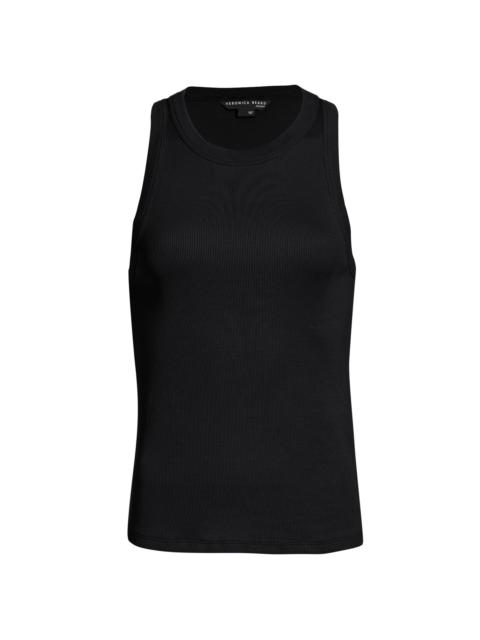 VERONICA BEARD Women's Jordyn Stretch-Cotton Tank Top - Black