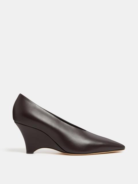 Victoria Decolette Wedge / Plum Leather