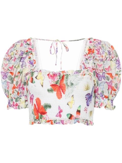 Charo Ruiz Lirio butterfly-print blouse