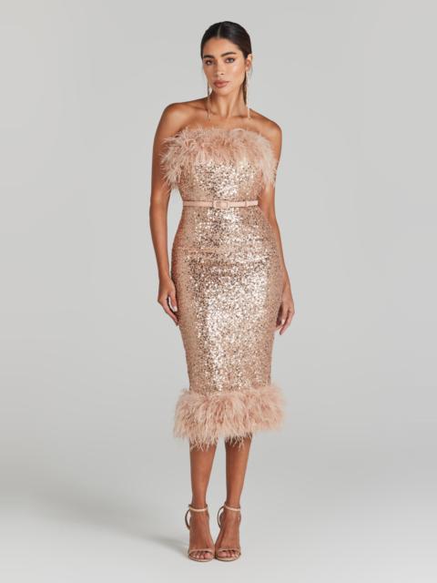 NADINE MERABI Katie Champagne Dress