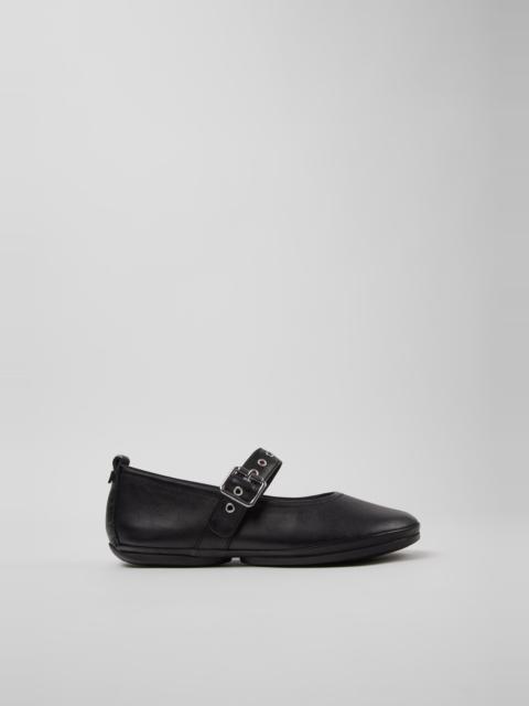 CAMPER Right Nina Black Leather Ballerinas for Women.