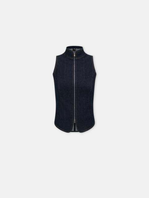 AMIRI WOMEN'S AMIRI RAW DENM ZIP TOP