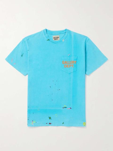 GALLERY DEPT. Vintage Logo-Print Paint-Splattered Cotton-Jersey T-Shirt