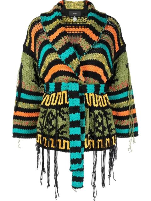 Alanui stripe-knit cardigan