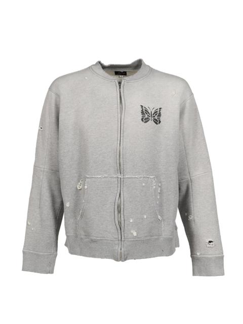 NEEDLES DECONSTRUCTED ZIPPED SWEAT / GRY
